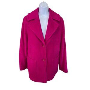 Talbots Wool Blend Coat 10 Pink Button Front Peacoat Lined Corpcore